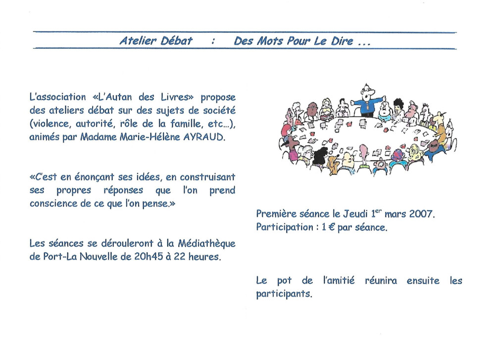 thumbnail of Des mots pour le dire 1er mars 2007
