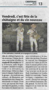 Châtaignes l'Indépendant L'Autan des Livres