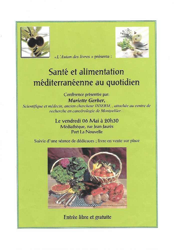 thumbnail of conférence Santé et alimantation le 6 mai 2005
