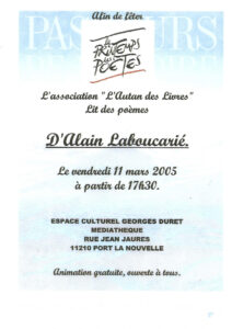 thumbnail of Printemps des poètes 11 mars 2005
