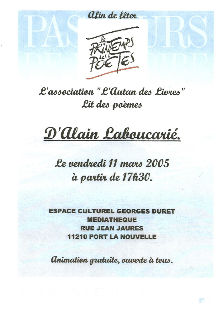thumbnail of Printemps des poètes 11 mars 2005