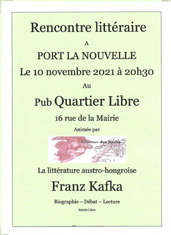 thumbnail of Affiche franz Kafka 10 novembre 2021opti